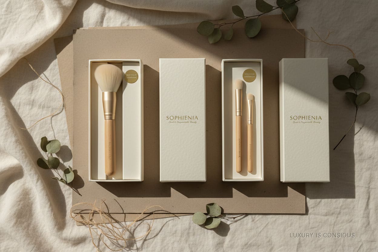 Sophienia off-white makeup brush set and gift box