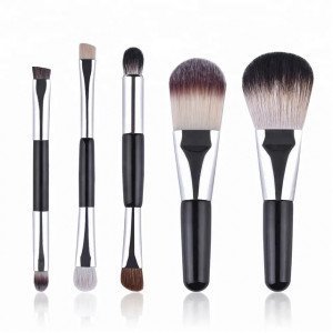 5 pcs natural double-ended makeup brush2