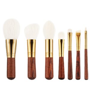 7 pc travel natural makeup brush kit 1