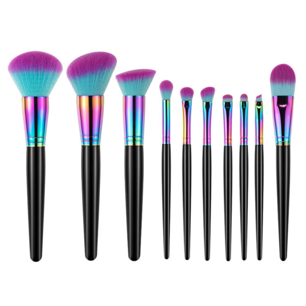10pc electroplating ferrule makeup brush kit 1