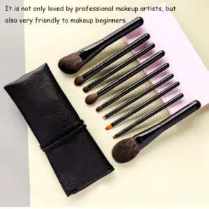 Luxury 9pcs Natural Makeup Brush Kit 6