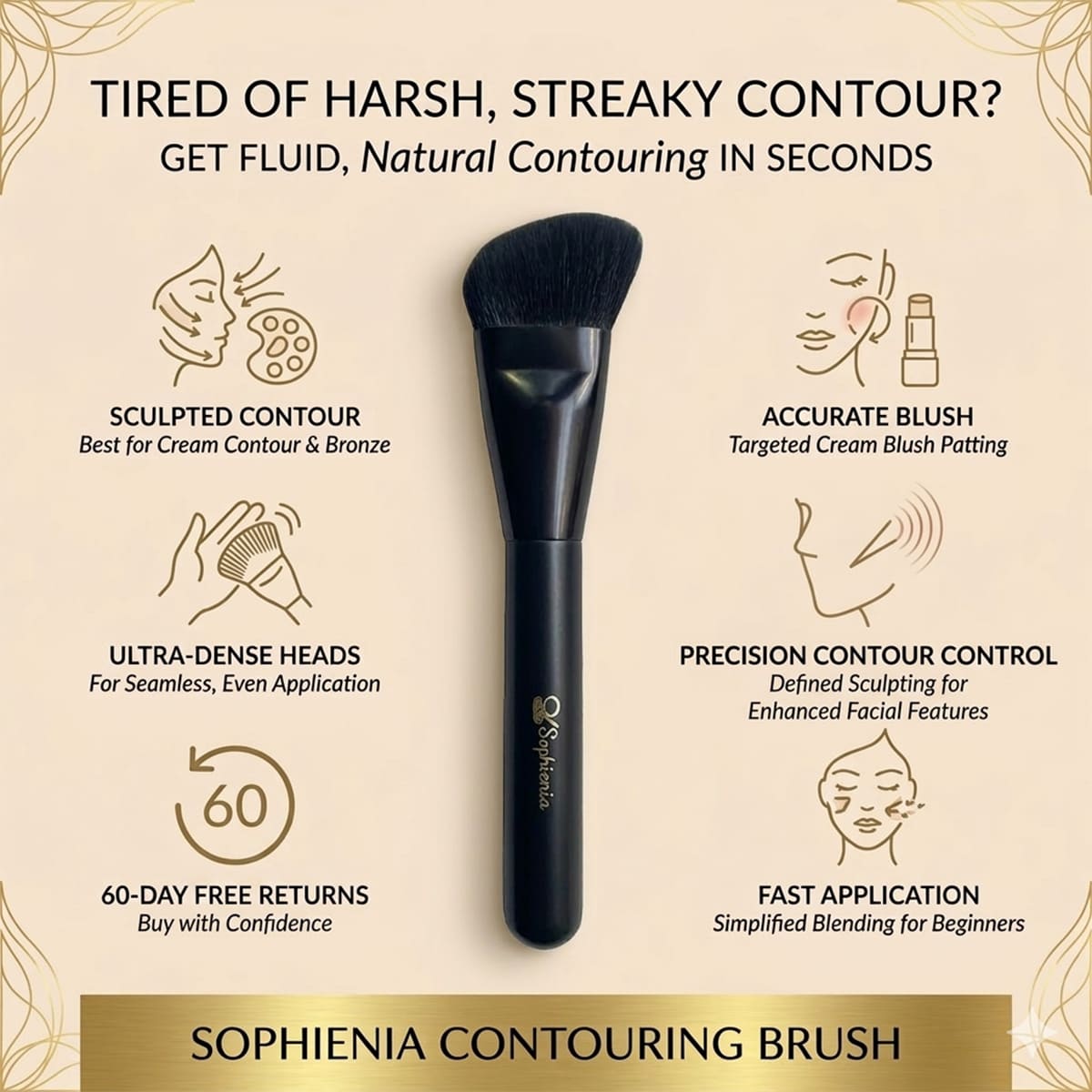 Black goat hair contour brush