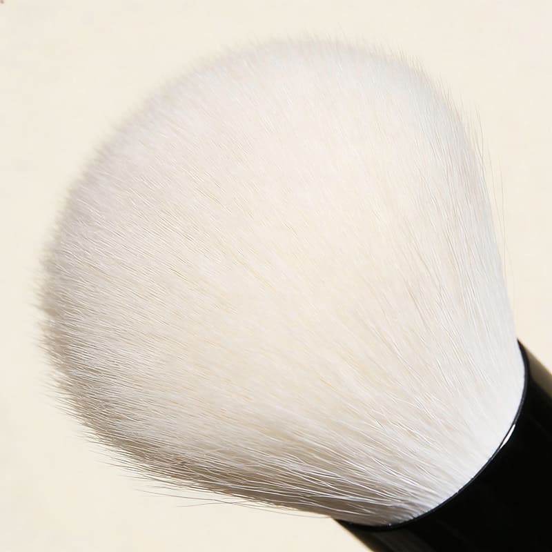 Details of the bristles on a flat-top foundation brush